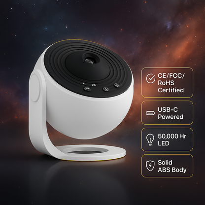 4K Galaxy Projector Bluetooth Speaker, 360° Rotation