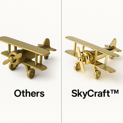 SkyCraft™ Brass Aeroplane Desk Showpiece