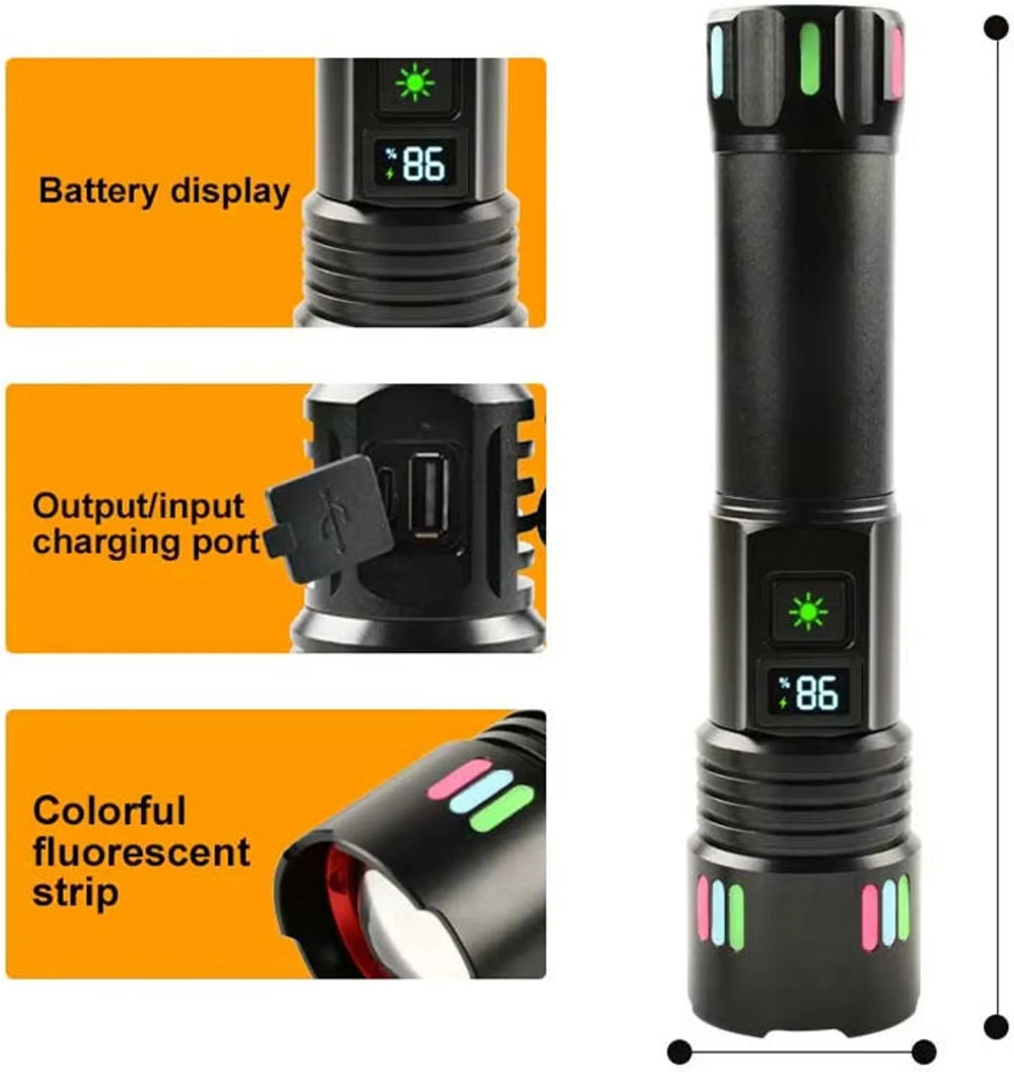 Ghs torch 40000mAh Lithium battery with powerbank