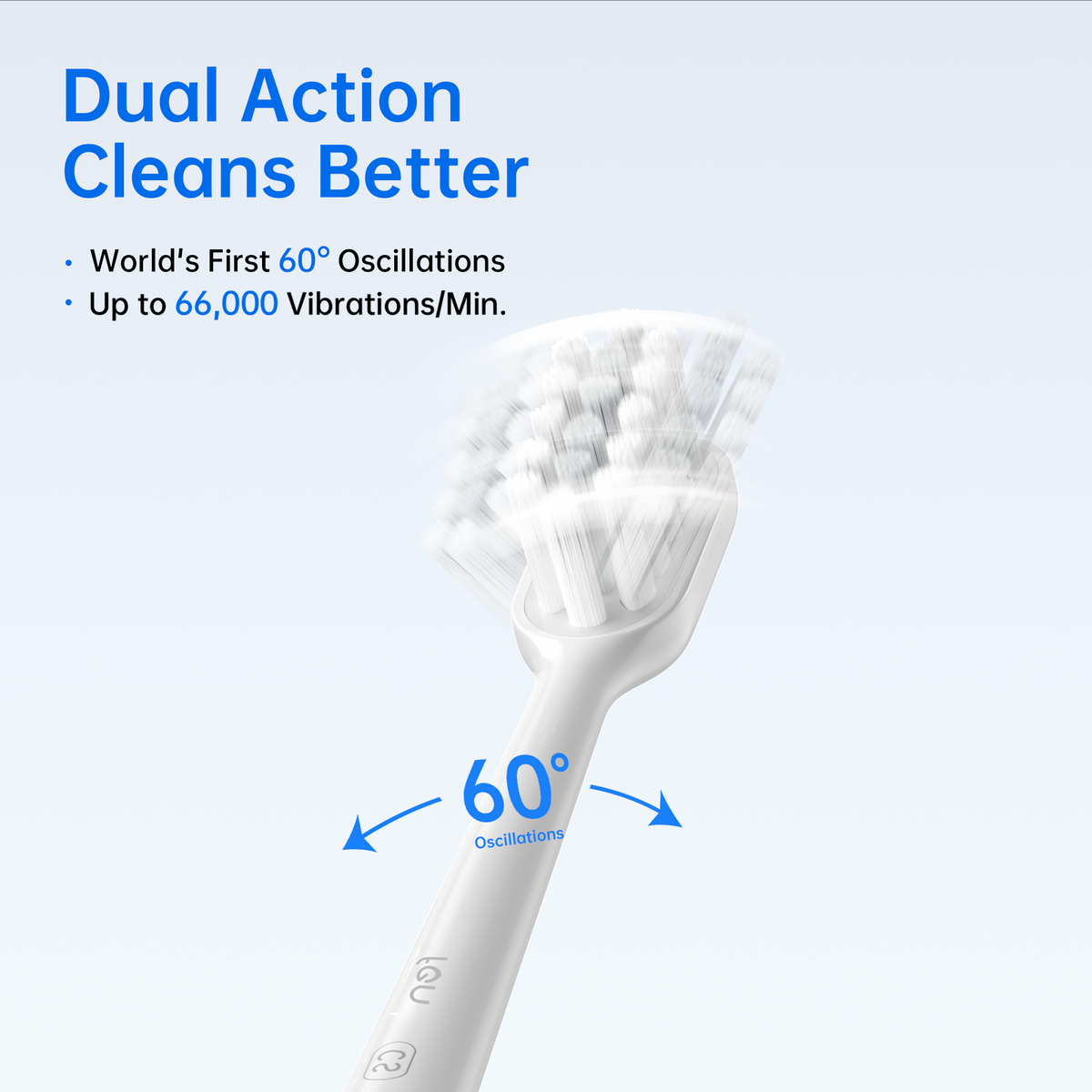 Electric Toothbrush, 60° Oscillation &  (66,000 Times/Minute) Vibration