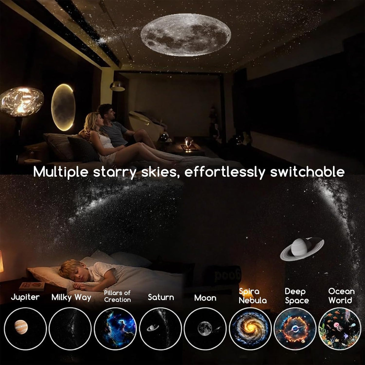 Mini Galaxy Projector Night Light — 24-Scene Starry Sky LED Lamp