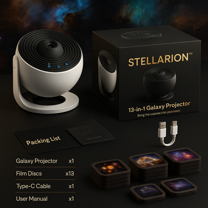 4K Galaxy Projector Bluetooth Speaker, 360° Rotation