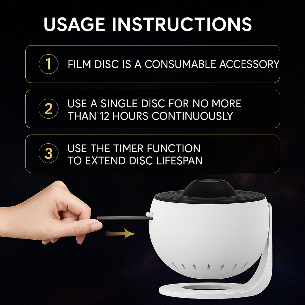 4K Galaxy Projector Bluetooth Speaker, 360° Rotation