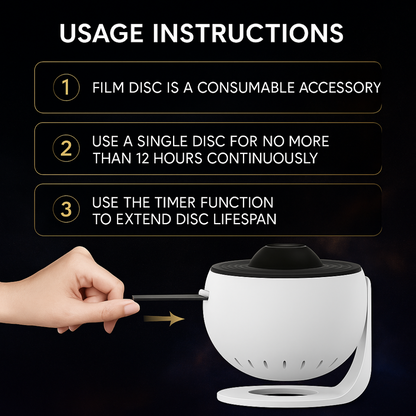 4K Galaxy Projector Bluetooth Speaker, 360° Rotation