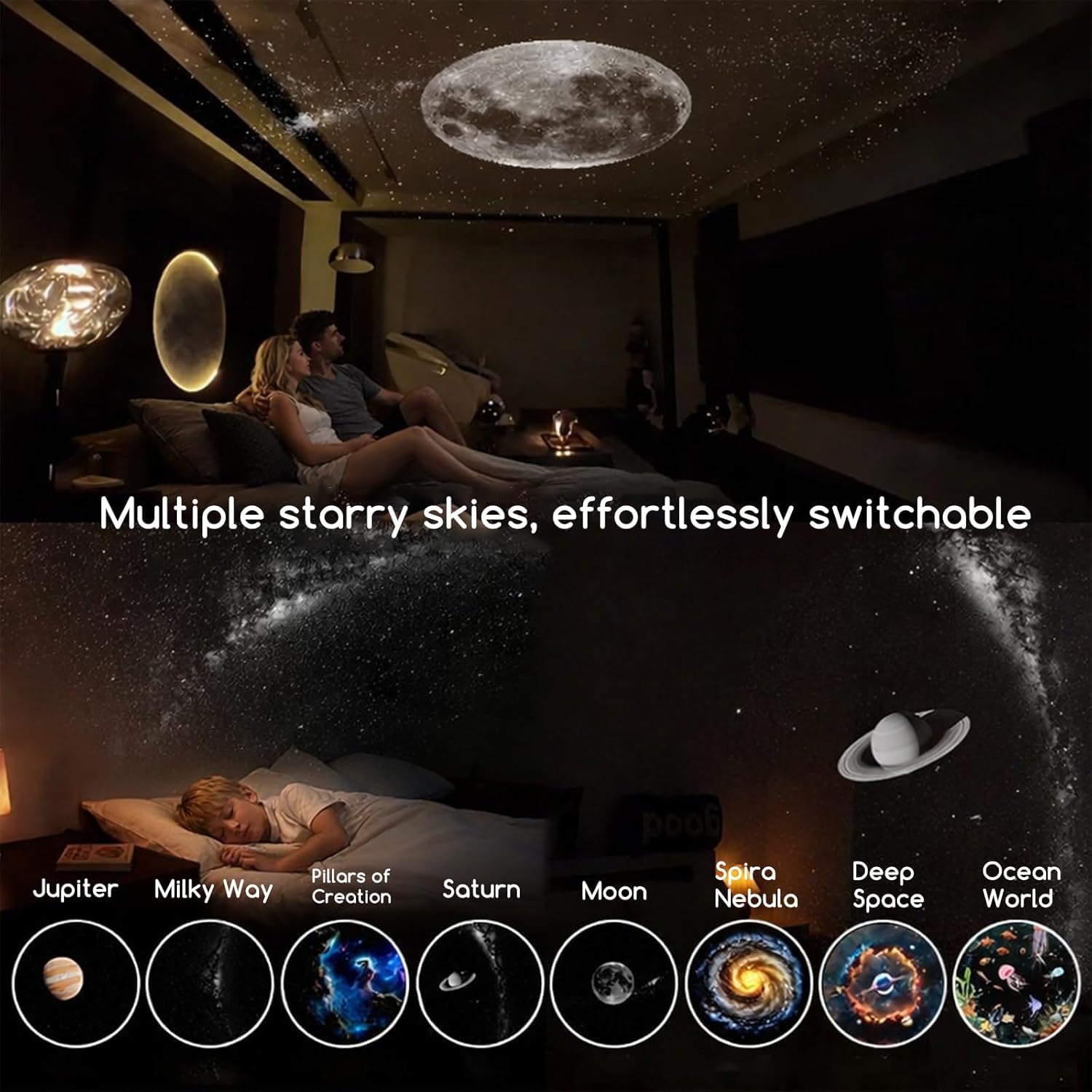 360 Rotating Starry Sky Projection